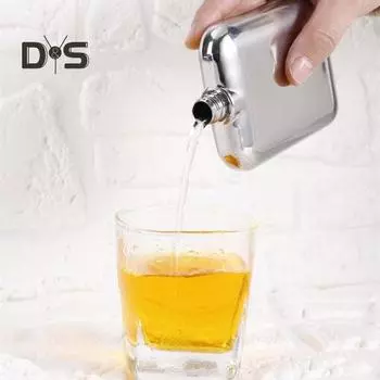 Бутылка вина на 6 унций, удобная для переноски, квадратная, прочная, с удобной ручкой, небольшой горшок для вина для виски серебряный