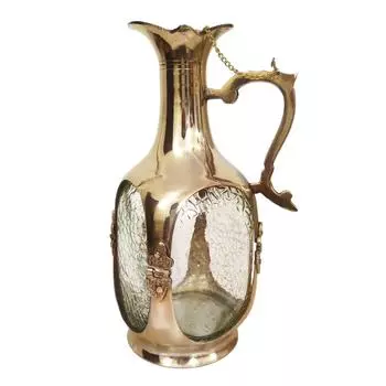 Бутылка вина Old Monk в античном винтажном стиле (15,5 см х 10 см х 24,5 см, Золотой) 1000 мл Упаковка из 1 шт. Аксессуары для бара Декор для бара Утилиты Подарок Декоративные