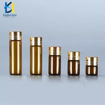 Бутылки для образцов из янтарного стекла с завинчивающейся крышкой: 2 мл/3 мл с золотыми/серебряными колпачками для эфирных масел 1ml; Brown bottle with gold cap