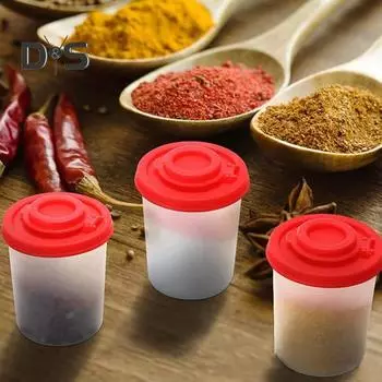 Бутылки для приправ Влагостойкие шейкеры для соли и перца Прозрачные пластиковые герметичные крышки Контейнеры для специй без BPA S чёрный