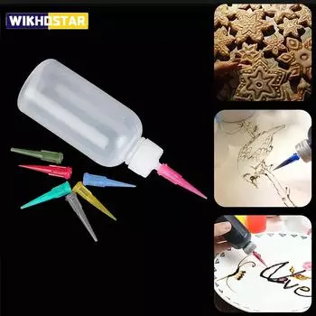 Бутылки для рисования кремом, джемом и 7 насадками, декор для торта, выпечка, кондитерские изделия, 50 мл, инструменты для рисования кондитерских изделий, кухонные аксессуары