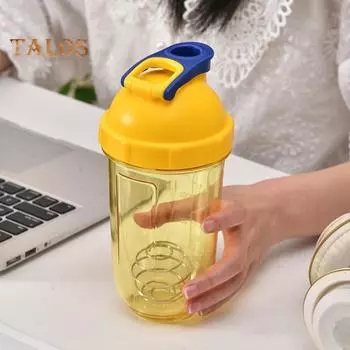 Бутылки для шейкера протеина с проволочным шариком 500 мл, герметичная миксерная чашка с прозрачными весами, бутылка для фитнес-миксера, портативная шейкерная чашка для спортивных путешествий розовый