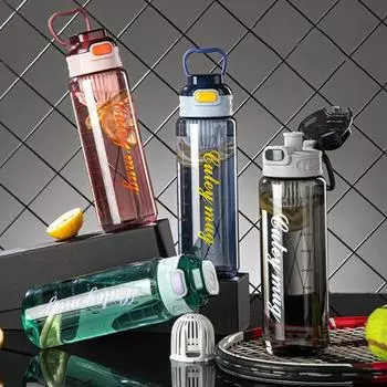 Бутылки для воды 1000 мл бутылка для воды мотивирующая спортивная бутылка с маркером времени герметичная чашка фитнес-без BPA портативная посуда для питья 1000ML