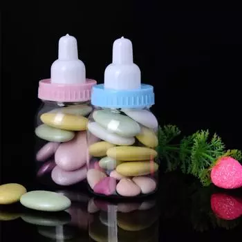 Бутылки Vogue Украшения для вечеринок Бутылки с наполнителем Прозрачная коробка для конфет Бутылки в коробке для конфет Милая коробка для конфет Праздничное украшение Прозрачные конфеты 3pcs светло-синий