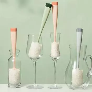 Бутылкомоечная машина, щетка для мытья чашек с длинной ручкой, очиститель, съемная губка для мытья чашек, щетка для чистки, для домашнего кухонного инструмента для чистки зелёный