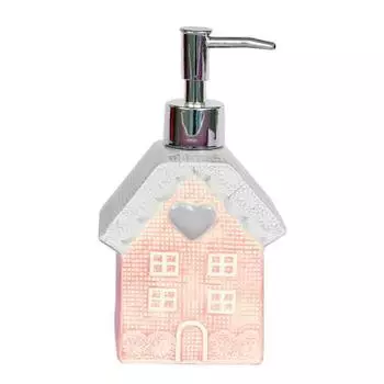 Бутылочка для дезинфицирующего средства для рук, дизайн в форме домика, компактная, портативная, пустая, для геля для душа, шампуня, лосьона, аксессуары для ванной комнаты розовый