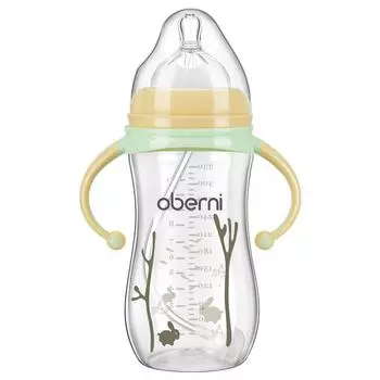 Бутылочка для кормления Oubani из полипропилена с широким горлом Товары для мам и детей Бутылочка для кормления с защитой от падений и метеоризма 270mL/1PC жёлтый