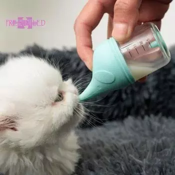 Бутылочка для кошек, 20 мл, кормушка для новорожденных домашних щенков, предотвращающая удушье, пищевая силиконовая соска, съемная крышка синий