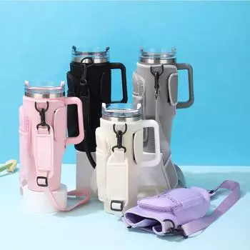 Бутылочка для младенца, сумка для бутылочки с водой, сумка для мамы, держатель для бутылки с водой, регулируемый плечевой ремень, портативная для путешествий на открытом воздухе чёрный