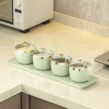 Бутылочки для приправ с крышкой, ящик для хранения приправ, миска для перца и сахара, солонки, бутылка для кунжута с крышкой