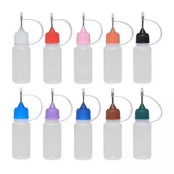 Бутылочки-капельницы для масла со стальной иглой для капельного хранения, многоразовые, ручная работа, основные принадлежности, профессиональные, случайный цвет