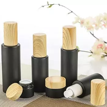Бутылочки с деревянной крышкой, бутылки-распылители, пустые косметические контейнеры, стеклянные бутылки для многоразового использования 30ml-Spray