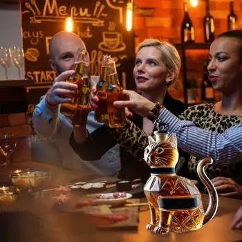Бутылочный графин Whiskey Cat для любителей виски Уникальное хранилище для бутылок бурбона