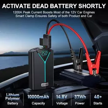 BUVAYE 4 в 1 автомобильный воздушный компрессор пусковое устройство портативный аккумулятор бустерный пусковой комплект надувной насос для мотоцикла велосипедный мяч