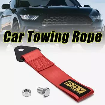 Буксирный трос 26 см, высокопрочный нейлоновый трос для прицепа, буксирные тросы для гоночного автомобиля, универсальный буксирный ремень с проушиной, буксирный ремень, бампер для прицепа красный