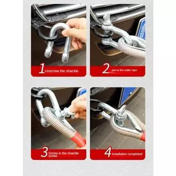 Буксировочный трос для автомобиля, грубый буксировочный трос для внедорожного грузовика, спасательный трос для автомобиля, аварийно-спасательный трос на открытом воздухе, инструмент для спасения автомобиля