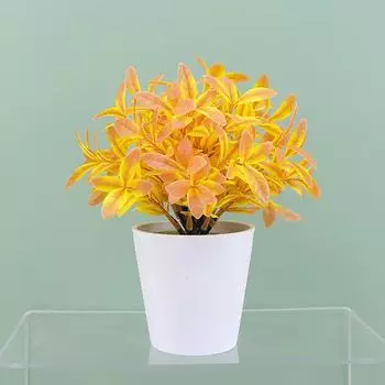 Buxus Rehd Sinica Eucalyptus Robusta Potted Plant Faux Indoor Decor Home For Yellow