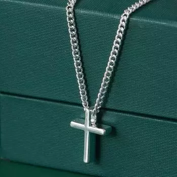 Buyee классическая цепочка с подвеской в виде креста, отличная проба из стерлингового серебра 925 пробы, простое маленькое ожерелье для женщин и девочек, модная ювелирная цепочка 45 см