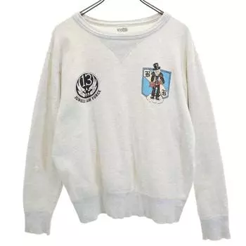 Buzz Rickson s Back print Long sleeve sweat trainer M Light gray Men s Used