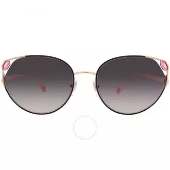 Bvlgari Серые женские солнцезащитные очки «кошачий глаз» с градиентом BV6177 20238G 56