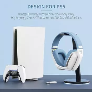 BW06 Беспроводная игровая гарнитура 2.4GBT Двойные режимы Наушники OverEar Встроенный шумоподавляющий микрофон чёрный