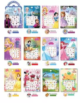 BWANY 12 комплектов милых наклеек для ногтей Disney, водонепроницаемые наклейки для ногтей 3D, украшения для девочек и детей, ультратонкие наклейки для ногтей, милые инструменты для самостоятельного изготовления ногтей