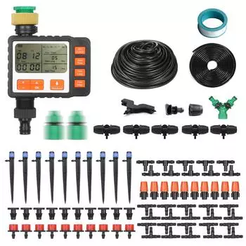 BXJ-009 Комплекты капельного орошения, цифровой таймер подачи воды, смеситель для воды, таймер для шланга, ирригационная система EU Thread чёрный