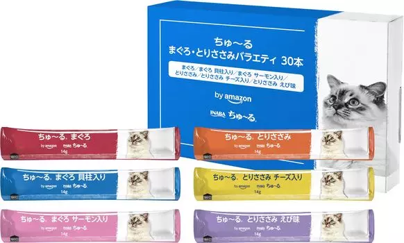 by Amazon Churu Cat Treats Chicken Variety 14g x 30 Tuna/Chicken (SOLIMO)