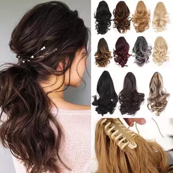 Bybrana Beauty Длинные волосы Пучок Парик Конский хвост Матовый высокотемпературный зажим из шелкового волокна