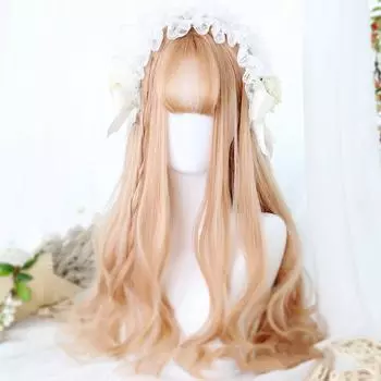 Bybrana Длинные волнистые парики с челкой Косплей Вечеринка Термостойкие синтетические парики для волос для чернокожих женщин Афро