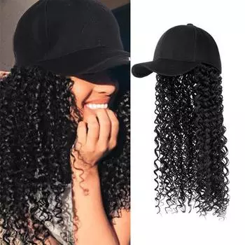 Bybrana Duck Tongue Cap Soaked Face Roll Черный Коричневый Парик из синтетического волокна