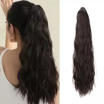 Bybrana Grab парик из синтетического волокна с волнистым хвостом, черно-коричневый