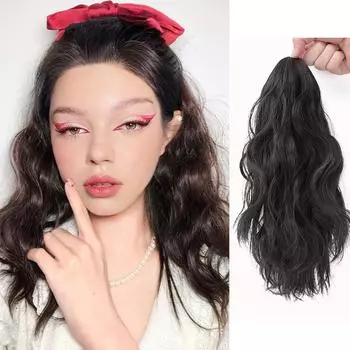 Bybrana клипса на конском хвосте с водной рябью, черный, коричневый, конский хвост, высокотемпературный шелковый синтетический парик для конского хвоста