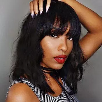 Bybrana Короткий волнистый парик с челкой Черные синтетические парики для женщин Натуральные коричневые смешанные черные волосы Боб Парики Термостойкое волокно 30CM