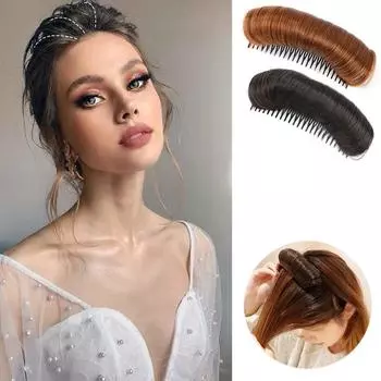 Bybrana Объемные мягкие накладные волосы, черно-коричневые парики из натуральных синтетических волос