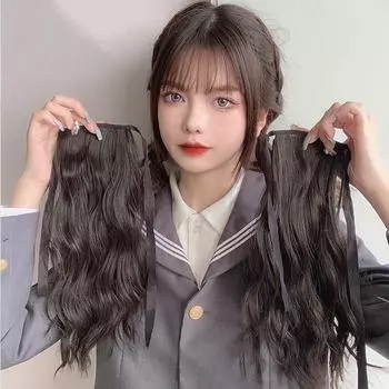 Bybrana Ponytail Женские накладные хвостики Длинные вьющиеся парики для волос Парики с хвостиком
