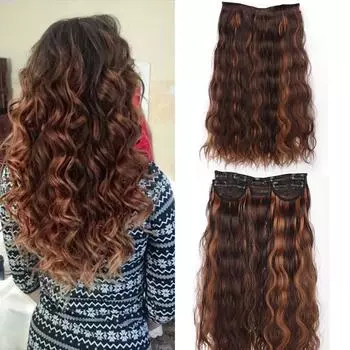 Bybrana Жен. Длинные волосы Наращивание Большие волны Синтетические волосы Повседневная одежда Натуральный характер 50cm