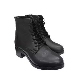 Byk Modesa 033 Черные стильные удобные женские ботинки из натуральной кожи на ортопедической и анатомической подошве