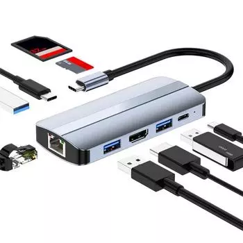 BYL-2206 9 в 1 USB-C / Type-C на USB многофункциональная док-станция HUB адаптер