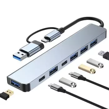 BYL-2217TU 7 в 1 USB 3.0 и Type-C / USB-C на USB 3.0 USB 2.0 HUB адаптер