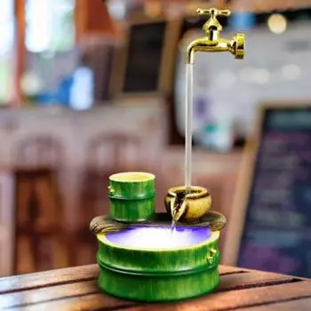 Bymaocar Настольный водопад, украшение для скальной породы, плавающий кран, фонтан, распыляющий эффект, золотая рыбка/выращивание растений, домашний декор