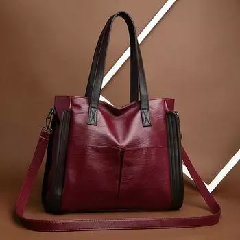 Быстрая доставка Большая вместительная мягкая кожаная сумка-тоут женская сумка Tide на одно плечо женская сумка-мессенджер сумки