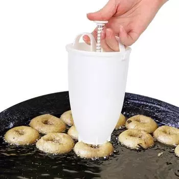 Быстрая и простая в использовании машина для приготовления пончиков Артефакт Вафля Пончики Изготовление кухонных форм DIY Десерт Выпечка Инструмент Легкий фритюр белый