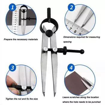 Быстрая регулировка шаблона для измерения расстояния между кожей, шаблона для вытяжки металла, маркера кромки, пресса для кромки, инструмента для художественной маркировки кожи