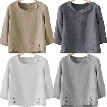 Быстрая рубашка большого размера 45355 с сохнущими рукавами в стиле ретро, рубашка с лацканами, тонкий дышащий декор на пуговицах, подол, женский повседневный пуловер XL белый