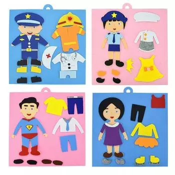 Быстрая смена одежды, сделай сам, для детей, игрушки из фетра, развивающие головоломки Монтессори, детские игрушки для раннего образования, детский сад Daughter