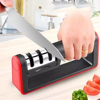 Быстрая точилка для ножей Diamond Professional 3-х ступенчатая точилка Diamond Knife Sharpening Tools Sharpening Stone Kitchen Tools M чёрный
