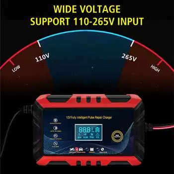 Быстрая зарядка 12 В 6 А 90 Вт интеллектуальное обнаружение для свинцово-кислотных аккумуляторов импульсный ремонт автомобильных зарядных устройств 100 В/240 В вход