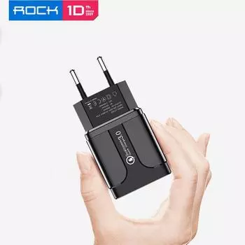 Быстрая зарядка 18 Вт QC 3.0 Быстрое зарядное устройство USB Портативное зарядное устройство для мобильного телефона для iPhone 11 Samsung s20 Xiaomi Huawei EU US Plug чёрный