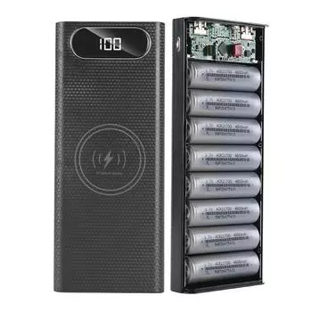 Быстрая зарядка 22,5 Вт QC PD 3.0 Type-C Power Bank Case Battery Box 6/8*21700 Battery Holder Charge Box Phone Charger Normal серый